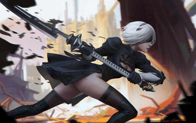 Another hot eye with the beauty of 2B cosplay version of Korean beauty - Photo 4.