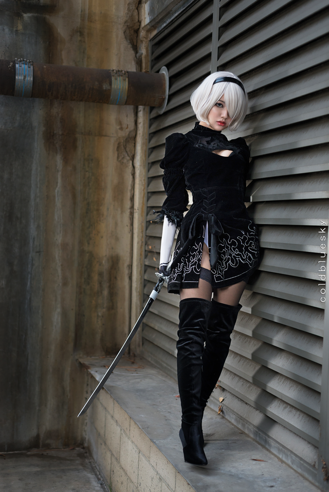 Another hot eye with the beauty of 2B cosplay version of Korean beauty - Photo 24.