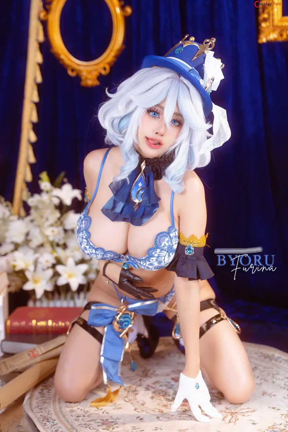 Cosplay photo set of Water Goddess Furina in Genshin Impact with her full 'soul'