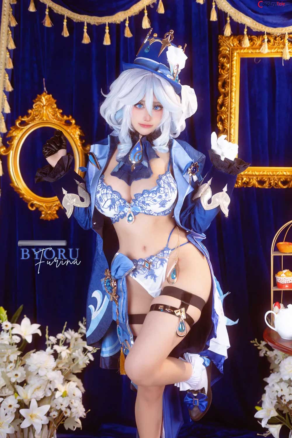 Cosplay photo set of Water Goddess Furina in Genshin Impact with her full 'soul'